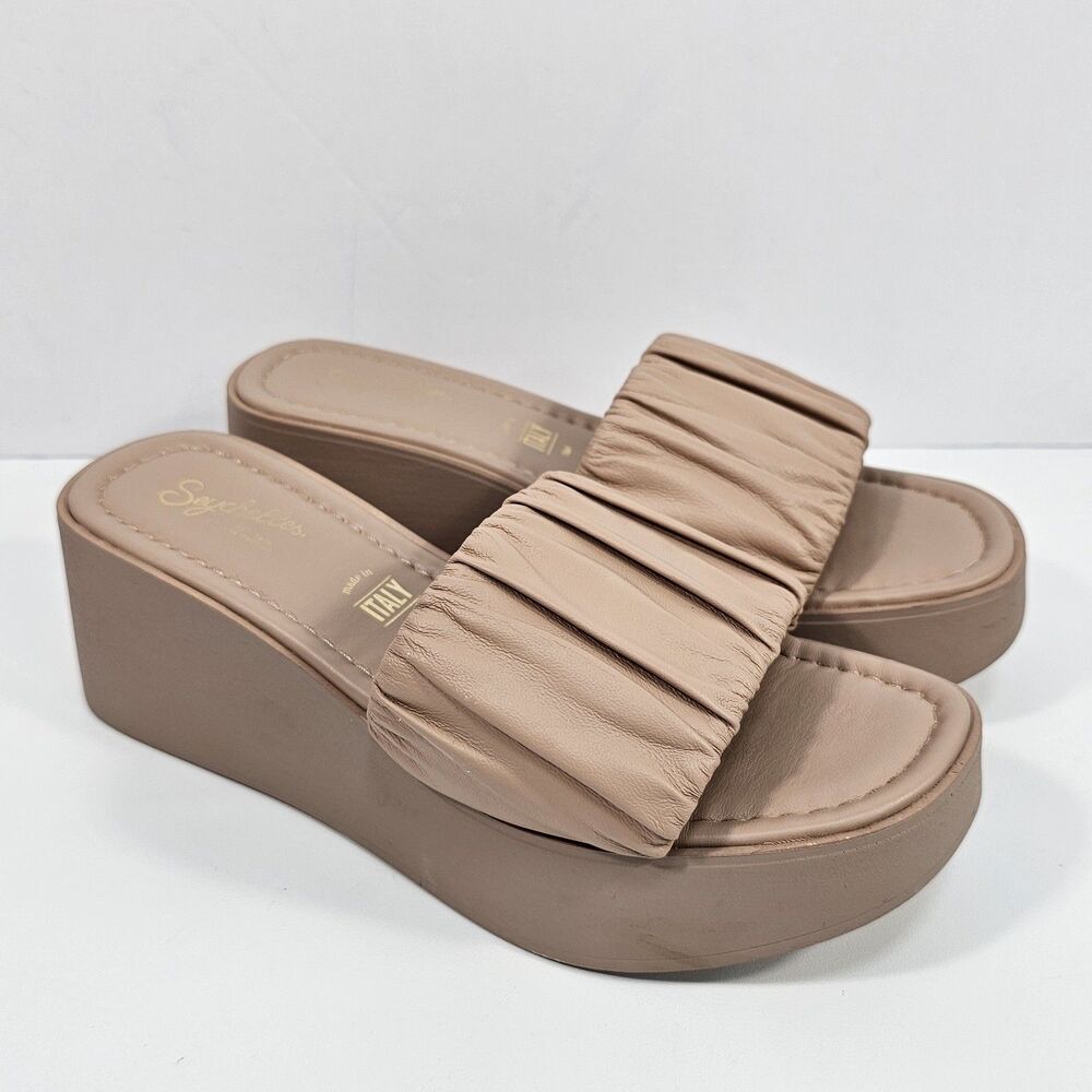 Seychelles Coney Island Women's Platform Sandals in Vachetta Sz 7 Made in Italy